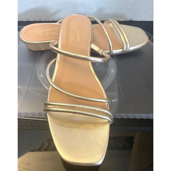 Seychelles ROCK CANDY SANDALS WOMENS Gold LEATHER STRAPPY SANDALS Size 8.5 NEW - Picture 10 of 11